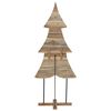 vidaXL Sapin de Noël avec support Marron 180 cm Bois de teck solide