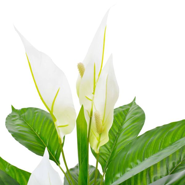 vidaXL Plante artificielle Anthurium avec pot Blanc 115 cm