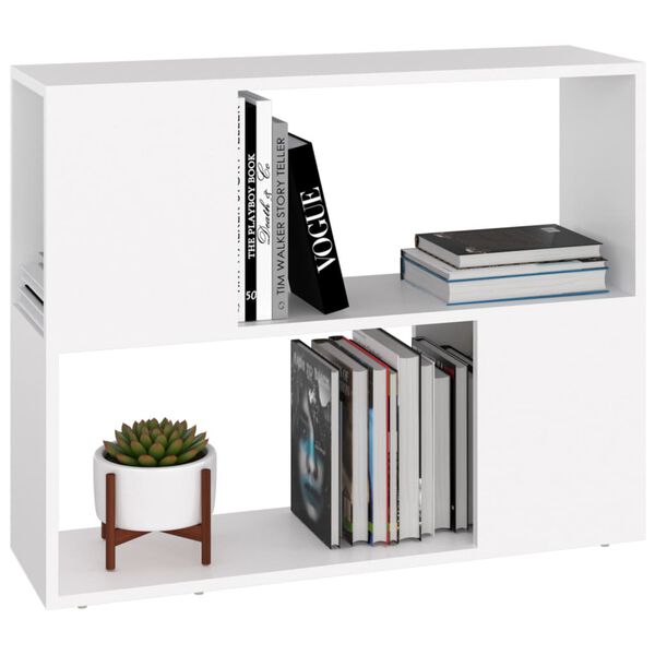 vidaXL Meuble TV Blanc 80x24x63 cm Bois d'ingénierie
