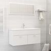 vidaXL Ensemble de meubles de salle de bain 2pcs blanc bois ing&eacute;nierie