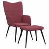 vidaXL Chaise de relaxation avec tabouret Rouge bordeaux Tissu