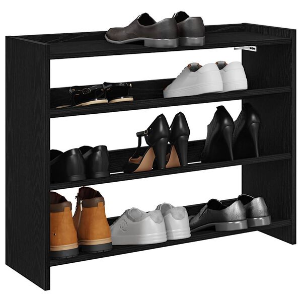 vidaXL &Eacute;tag&egrave;re &agrave; chaussures noir 80x25x62 cm bois d'ing&eacute;nierie