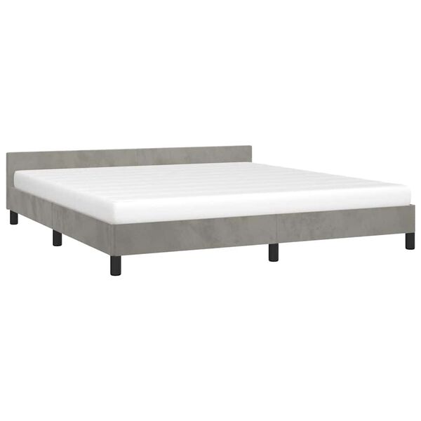 vidaXL Cadre de lit sans matelas gris clair 180x200 cm velours