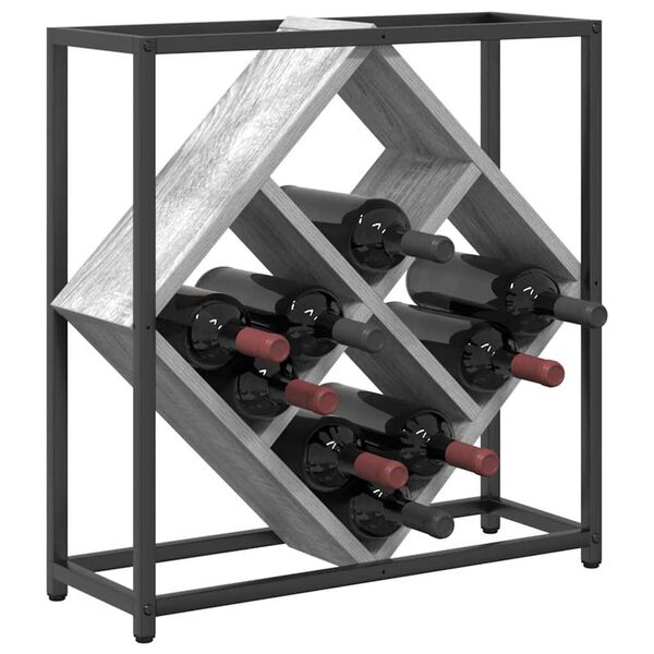 vidaXL &Eacute;tag&egrave;re &agrave; vin Gris Sonoma 51 x 18 x 52,5 cm Bois d'ing&eacute;nierie