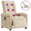 vidaXL Fauteuil inclinable de massage &eacute;lectrique cr&egrave;me tissu