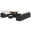 vidaXL Ensemble de canap&eacute; de jardin 10 pc Noir polyrotin
