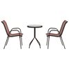 vidaXL Ensemble bistro de jardin 3 pcs Marron Acier