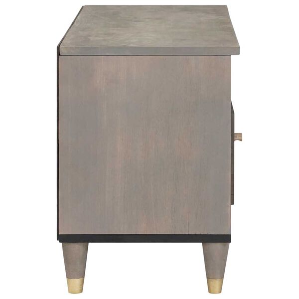 vidaXL Meuble TV Gris 80 x 33 x 46 cm Bois de mangue massif