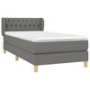 vidaXL Sommier à lattes de lit avec matelas Gris foncé 100x200cm Tissu