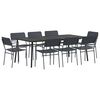 vidaXL Ensemble de salle &agrave; manger 9 pc Anthracite 200 x 100 x 72 cm