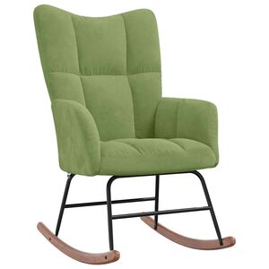 vidaXL Chaise &agrave; bascule Vert clair Velours