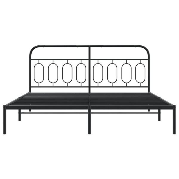 vidaXL Cadre de lit m&eacute;tal sans matelas avec t&ecirc;te de lit noir 193x203cm