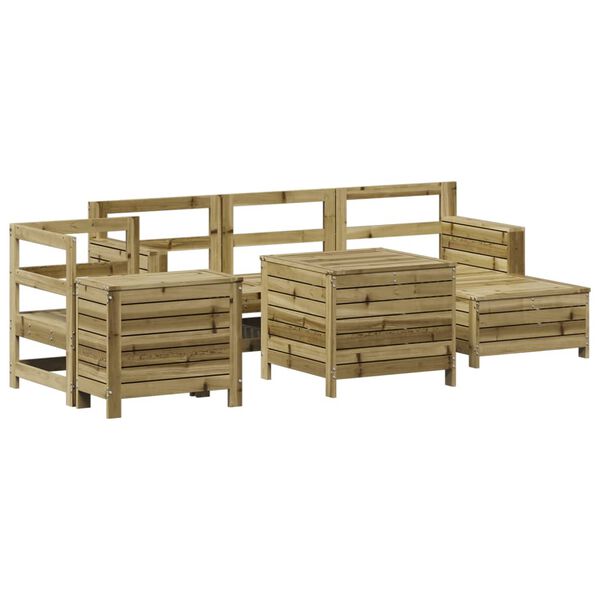 vidaXL Salon de jardin 7 pcs bois de pin impr&eacute;gn&eacute;