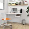 vidaXL Bureau d'ordinateur Blanc 105x55x72 cm MDF et m&eacute;tal