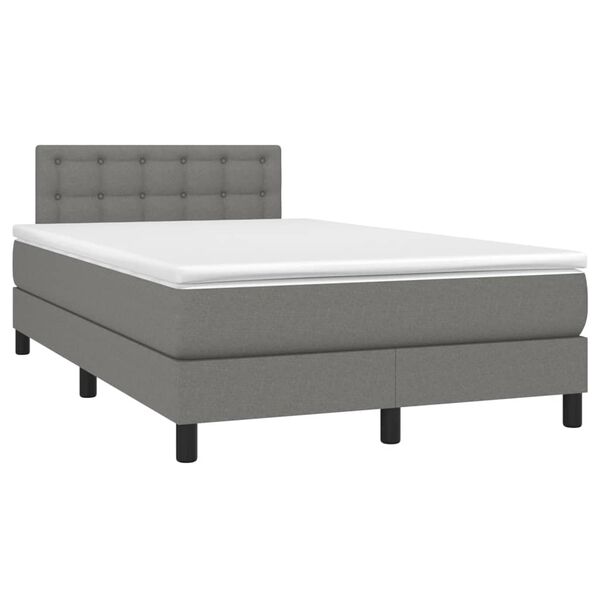 vidaXL Sommier &agrave; lattes de lit et matelas et LED Gris fonc&eacute; 120x200 cm