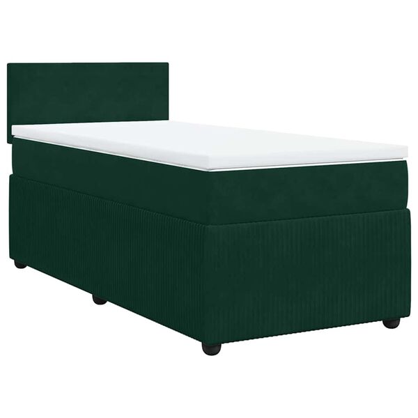vidaXL Sommier &agrave; lattes de lit avec matelas Vert fonc&eacute; 90x190 cm