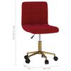 vidaXL Chaise pivotante de salle &agrave; manger Rouge bordeaux Velours
