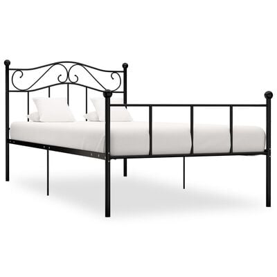 vidaXL Cadre de lit Noir Métal 90 x 200 cm