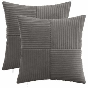 vidaXL Housse de coussin 2 pcs ALMELO Gris fonc&eacute; 30 x 30 cm