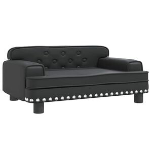 vidaXL Lit pour chien noir 70x45x30 cm similicuir