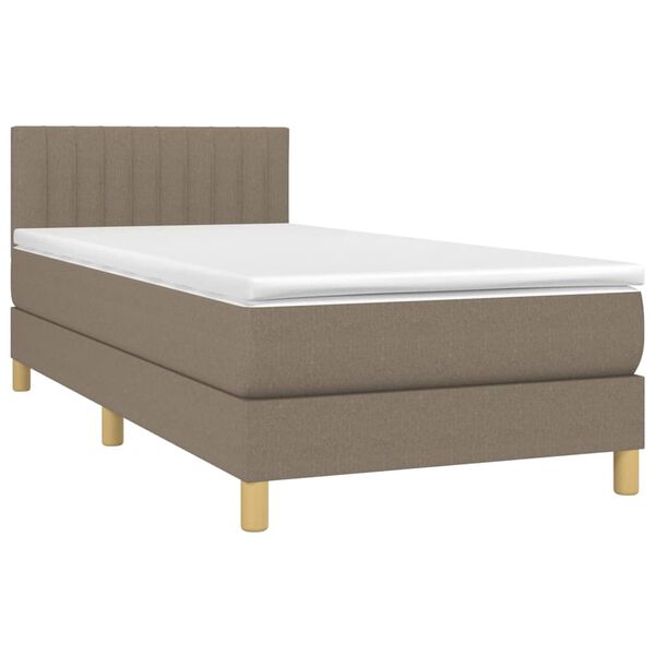 vidaXL Sommier &agrave; lattes de lit avec matelas LED Taupe 80x200 cm Tissu