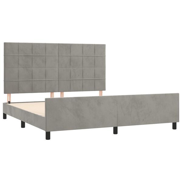 vidaXL Cadre de lit sans matelas gris clair 160x200 cm velours