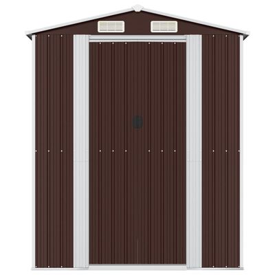 vidaXL Abri de jardin Marron foncé 192x772x223 cm Acier galvanisé