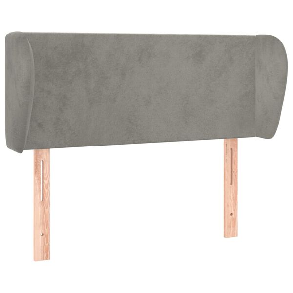 vidaXL T&ecirc;te de lit avec oreilles Gris clair 83x23x78/88 cm Velours