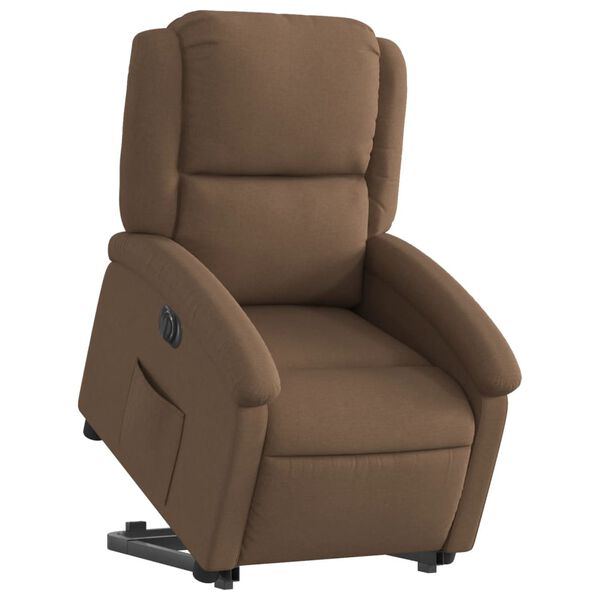 vidaXL Fauteuil inclinable &eacute;lectrique marron tissu