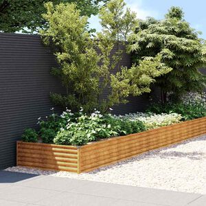 vidaXL Lit sur&eacute;lev&eacute; de jardin 770 x 100 x 36 cm acier corten