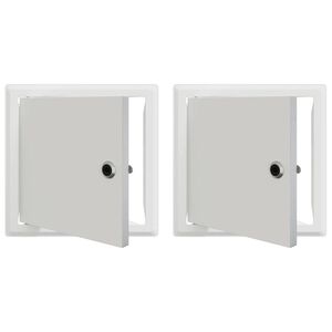 vidaXL Panneau d'Acc&egrave;s 2 pc Blanc 23 x 23 x 3 cm Acier