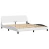 vidaXL Lit Viana avec matelas blanc 180x200 cm similicuir
