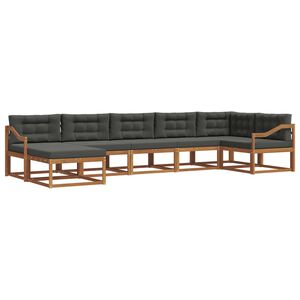 vidaXL Ensemble de canap&eacute;s d'ext&eacute;rieur 7 pcs Naturel et Anthracite