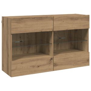 vidaXL Meuble TV mural 98,5 x 30 x 60,5 cm Ch&ecirc;ne artisanal
