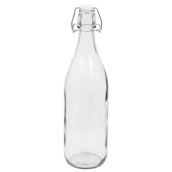 vidaXL 24 pcs Bouteilles en verre avec bouchon clipsable 1 L