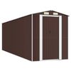 vidaXL Abri de jardin Marron fonc&eacute; 192x606x223 cm M&eacute;tal galvanis&eacute;