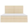 vidaXL Lit de Rangement Cr&egrave;me 200 x 200 cm Cuir synth&eacute;tique