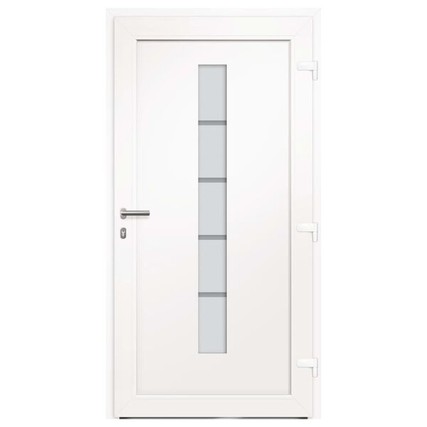 vidaXL Porte d'entr&eacute;e Aluminium et PVC Blanc 110x210 cm