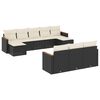 vidaXL Salon de jardin 10 pcs avec coussins noir r&eacute;sine tress&eacute;e