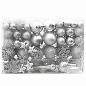 vidaXL Ensemble de boules de No&euml;l 111 pi&egrave;ces argent&eacute; polystyr&egrave;ne