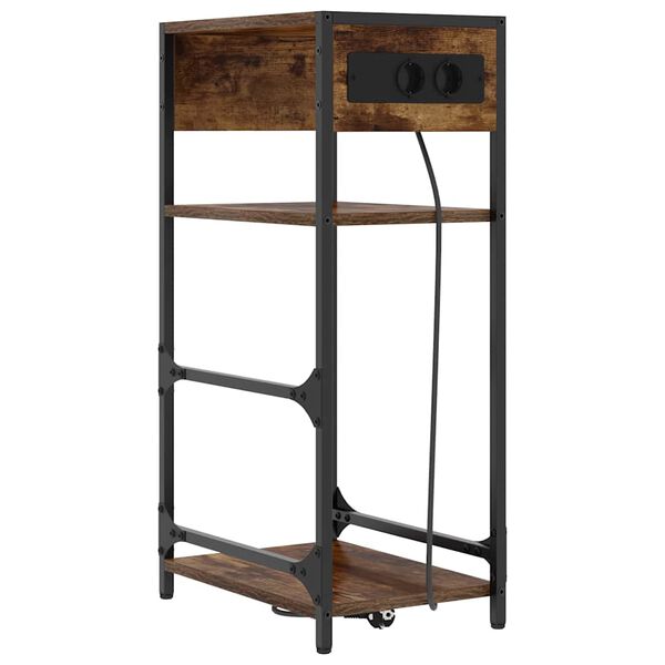 vidaXL Cabinet de chevet Ch&ecirc;ne fum&eacute; 40 x 27 x 76 cm Bois d'ing&eacute;nierie