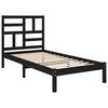 vidaXL Cadre de lit sans matelas noir bois massif 100x200 cm
