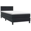 vidaXL Sommier &agrave; lattes de lit avec matelas noir 100x220 cm velours