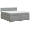 vidaXL Lit boxspring avec matelas Gris clair 140 x 190 cm Tissu