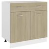 vidaXL Armoire de plancher &agrave; tiroir Ch&ecirc;ne sonoma Bois d&rsquo;ing&eacute;nierie