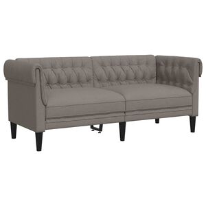 vidaXL Canap&eacute; Chesterfield 2 places taupe tissu