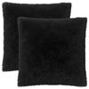 vidaXL Coussin avec oreiller HEERLEN 2 pi&egrave;ces Noir Fleece PV