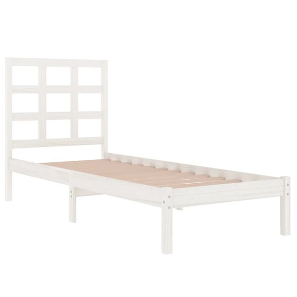 vidaXL Cadre de lit sans matelas blanc 75x190 cm bois massif