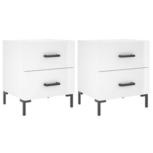vidaXL Tables de chevet 2 pcs blanc brillant 40x35x47,5 cm
