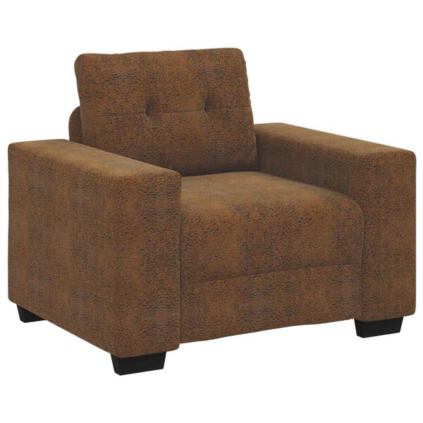 vidaXL | Fauteuil | avec coussin Marron Faux cuir et bois